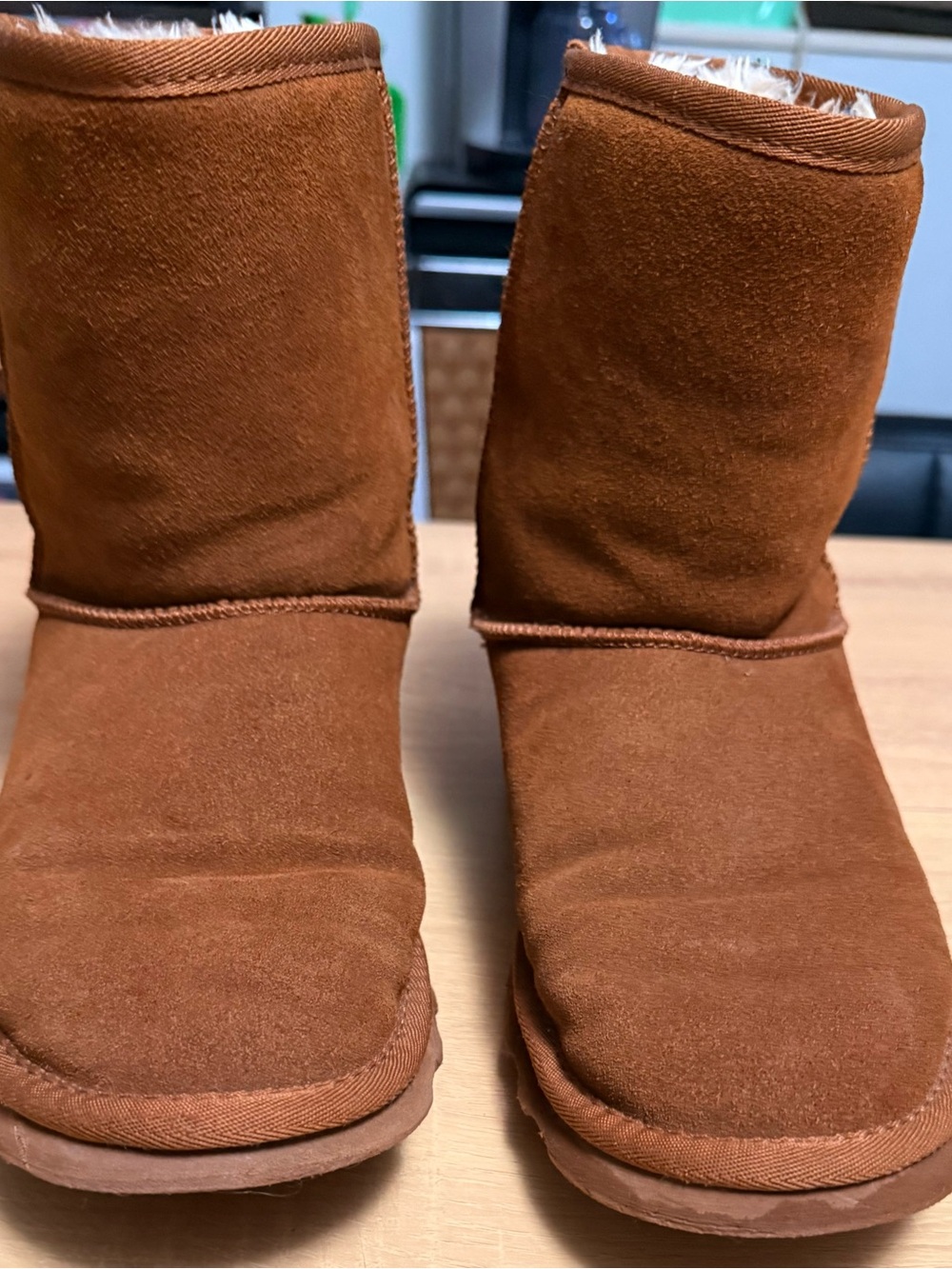 Time and Tru Chestnut Short Cozy Winter Boot